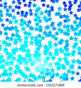 Light BLUE vector template with neon stars. Colorful illustration with abstract gradient stars. Pattern for websites, landing pages.