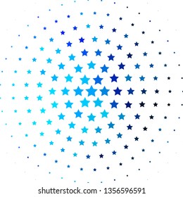 Light BLUE vector template with neon stars. Blur decorative design in simple style with stars. Pattern for wrapping gifts.