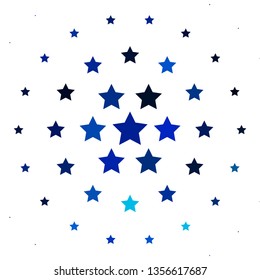 Light BLUE vector template with neon stars. Colorful illustration with abstract gradient stars. Pattern for websites, landing pages.