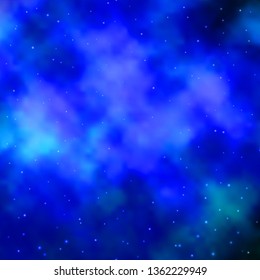 Light BLUE vector template with neon stars. Modern geometric abstract illustration with stars. Design for your business promotion.