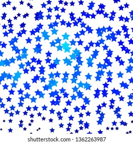 Light BLUE vector template with neon stars. Colorful illustration in abstract style with gradient stars. Theme for cell phones.