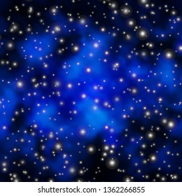 Light BLUE vector template with neon stars. Colorful illustration in abstract style with gradient stars. Pattern for wrapping gifts.