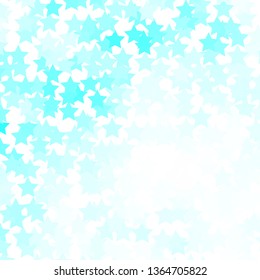 Light BLUE vector template with neon stars. Blur decorative design in simple style with stars. Theme for cell phones.