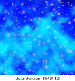 Light BLUE vector template with neon stars. Shining colorful illustration with small and big stars. Design for your business promotion.