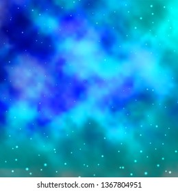 Light BLUE vector template with neon stars. Shining colorful illustration with small and big stars. Pattern for websites, landing pages.