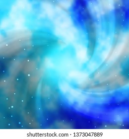 Light BLUE vector template with neon stars. Blur decorative design in simple style with stars. Best design for your ad, poster, banner.