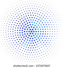 Light BLUE vector template with neon stars. Shining colorful illustration with small and big stars. Best design for your ad, poster, banner.