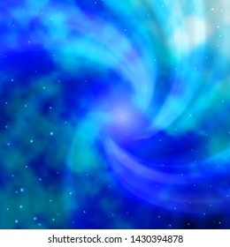 Light BLUE vector template with neon stars. Decorative illustration with stars on abstract template. Pattern for websites, landing pages.