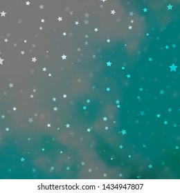 Light BLUE vector template with neon stars. Modern geometric abstract illustration with stars. Pattern for new year ad, booklets.