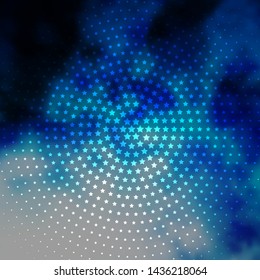 Light BLUE vector template with neon stars. Colorful illustration with abstract gradient stars. Pattern for wrapping gifts.