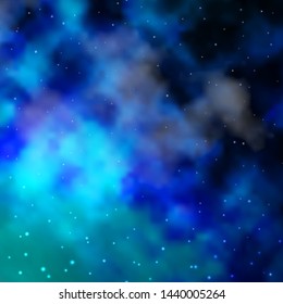 Light BLUE vector template with neon stars. Modern geometric abstract illustration with stars. Pattern for wrapping gifts.
