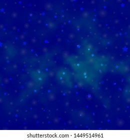 Light BLUE vector template with neon stars. Colorful illustration with abstract gradient stars. Pattern for websites, landing pages.
