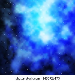 Light BLUE vector template with neon stars. Shining colorful illustration with small and big stars. Theme for cell phones.