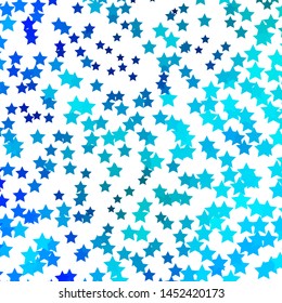 Light BLUE vector template with neon stars. Blur decorative design in simple style with stars. Design for your business promotion.