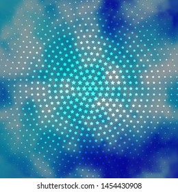Light BLUE vector template with neon stars. Modern geometric abstract illustration with stars. Pattern for websites, landing pages.