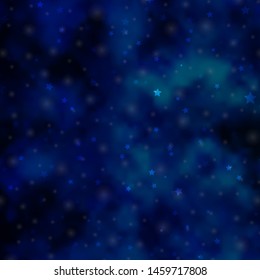 Light BLUE vector template with neon stars. Modern geometric abstract illustration with stars. Pattern for new year ad, booklets.