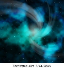 Light BLUE vector template with neon stars. Shining colorful illustration with small and big stars. Theme for cell phones.