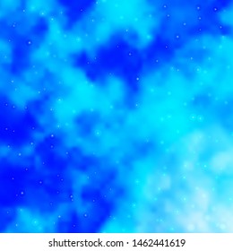 Light BLUE vector template with neon stars. Decorative illustration with stars on abstract template. Theme for cell phones.