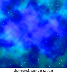Light BLUE vector template with neon stars. Decorative illustration with stars on abstract template. Pattern for websites, landing pages.