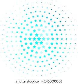 Light BLUE vector template with neon stars. Modern geometric abstract illustration with stars. Best design for your ad, poster, banner.