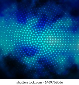 Light BLUE vector template with neon stars. Modern geometric abstract illustration with stars. Pattern for new year ad, booklets.
