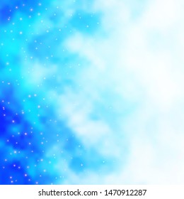 Light BLUE vector template with neon stars. Blur decorative design in simple style with stars. Pattern for websites, landing pages.