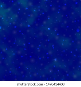Light BLUE vector template with neon stars. Modern geometric abstract illustration with stars. Pattern for websites, landing pages.