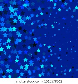 Light BLUE vector template with neon stars. Colorful illustration with abstract gradient stars. Design for your business promotion.