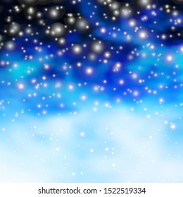 Light BLUE vector template with neon stars. Colorful illustration in abstract style with gradient stars. Best design for your ad, poster, banner.