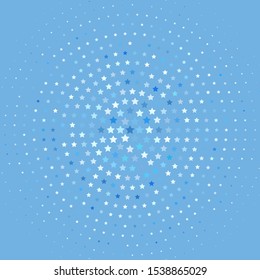 Light BLUE vector template with neon stars. Blur decorative design in simple style with stars. Pattern for new year ad, booklets.