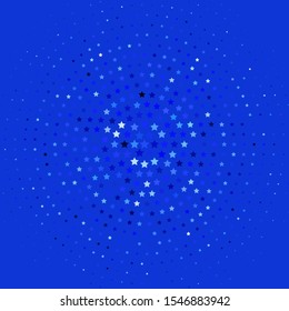 Light BLUE vector template with neon stars. Blur decorative design in simple style with stars. Best design for your ad, poster, banner.