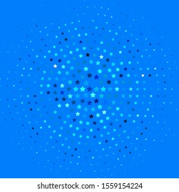 Light BLUE vector template with neon stars. Blur decorative design in simple style with stars. Best design for your ad, poster, banner.