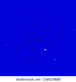Light BLUE vector template with neon stars. Blur decorative design in simple style with stars. Pattern for websites, landing pages.