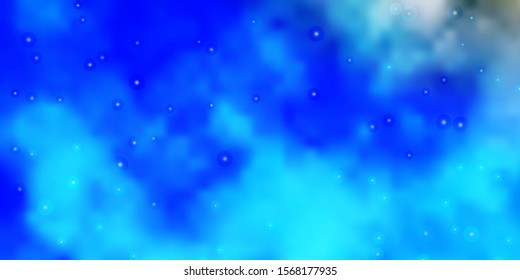 Light BLUE vector template with neon stars. Modern geometric abstract illustration with stars. Design for your business promotion.