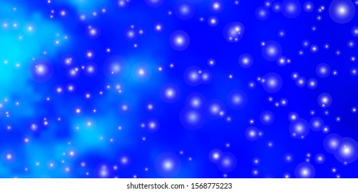 Light BLUE vector template with neon stars. Modern geometric abstract illustration with stars. Theme for cell phones.