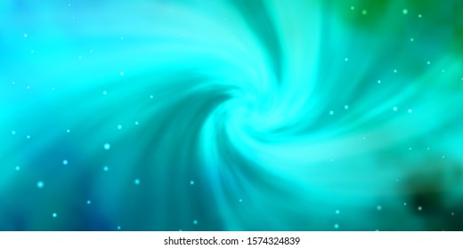 Light BLUE vector template with neon stars. Blur decorative design in simple style with stars. Pattern for new year ad, booklets.