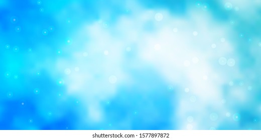 Light BLUE vector template with neon stars. Colorful illustration with abstract gradient stars. Best design for your ad, poster, banner.