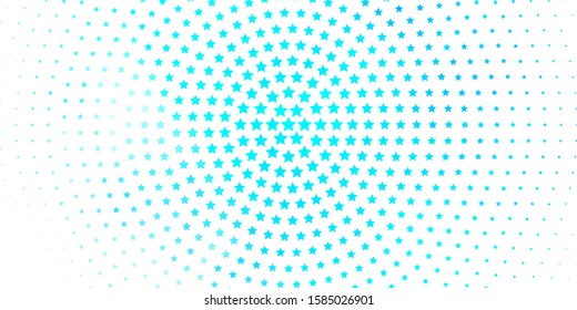 Light BLUE vector template with neon stars. Blur decorative design in simple style with stars. Design for your business promotion.