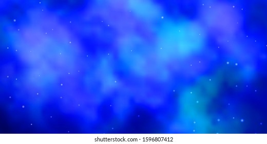 Light BLUE vector template with neon stars. Modern geometric abstract illustration with stars. Design for your business promotion.