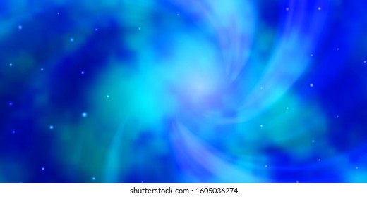 Light BLUE vector template with neon stars. Decorative illustration with stars on abstract template. Design for your business promotion.
