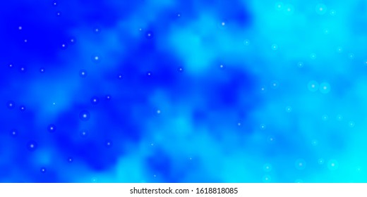 Light BLUE vector template with neon stars. Modern geometric abstract illustration with stars. Pattern for websites, landing pages.