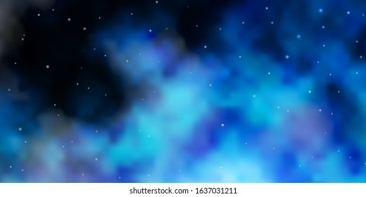 Light BLUE vector template with neon stars. Colorful illustration with abstract gradient stars. Pattern for websites, landing pages.