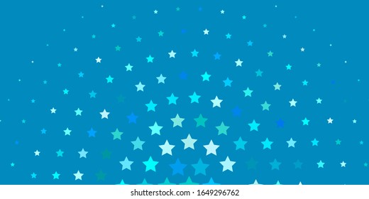 Light BLUE vector template with neon stars. Modern geometric abstract illustration with stars. Best design for your ad, poster, banner.