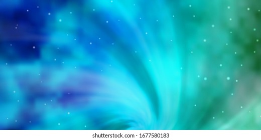 Plantilla vectorial AZUL claro con estrellas de neón. Ilustración decorativa con estrellas en plantilla abstracta. Tema para teléfonos celulares.