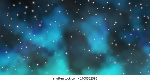 Leuchtende BLAU-Vektorvorlage mit Neonstern. Moderne geometrische abstrakte Illustration mit Sternen. Muster für Verpackungsgeschenke.