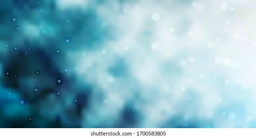 Leuchtende BLAU-Vektorillustration-Vorlage mit Neonstern. Farbige Illustration im abstrakten Stil mit Farbverlauf-Sternen. Das beste Design für Ihre Anzeige, Ihr Poster, Ihr Banner.