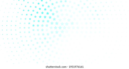 Plantilla de vector BLUE claro con estrellas de neón. Ilustración colorida con estrellas de gradiente abstractas. Patrón para sitios web, páginas de inicio.