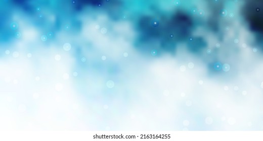 Light BLUE vector template with neon stars. Modern geometric abstract illustration with stars. Theme for cell phones.