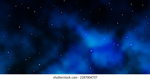 Plantilla de vector BLUE claro con estrellas de neón. Diseño decorativo desdibujado en un estilo sencillo con estrellas. Patrón de anuncios de año nuevo, folletos.