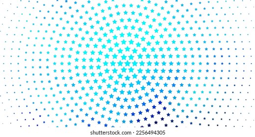 Leuchtende BLAU-Vektorvorlage mit Neonstern. Farbige Illustration mit abstrakten Farbverlauf-Sternen. Muster für Webseiten, Landing-Seiten.